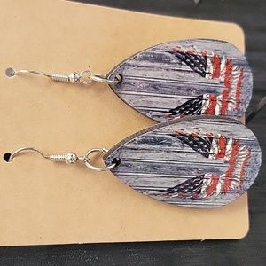Dangle Patiotic Angel Wing Earings